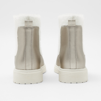 حذاء بوت مطاطي باللون الرمادي اللامع للفتيات